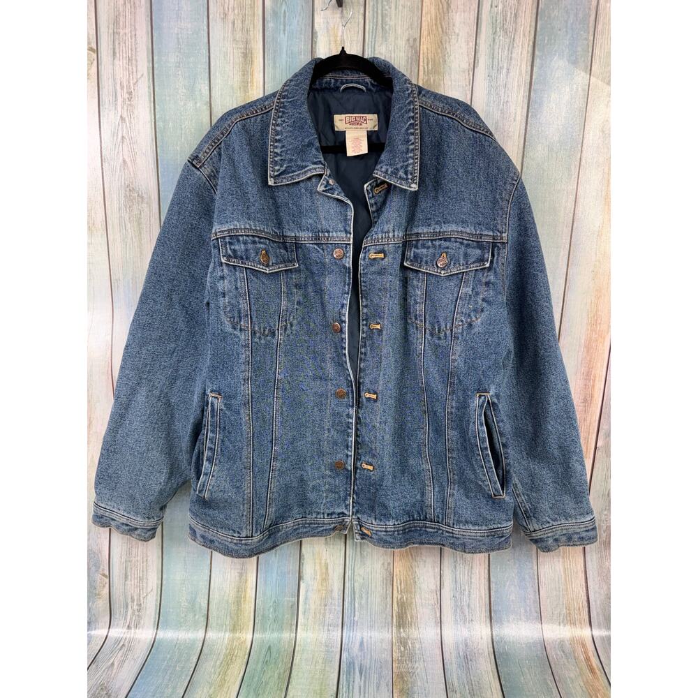 Big Mac Workwear Vintage Denim Jacket Trucker XL Quilted Lining Button Front